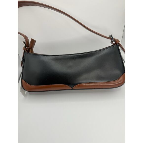 Daniela Moda Black & Brown Genuine Italian Leather Handbag NWT - Picture 6 of 16